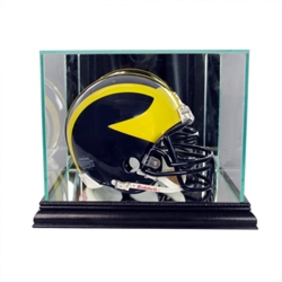 Deluxe real glass mini helmet display